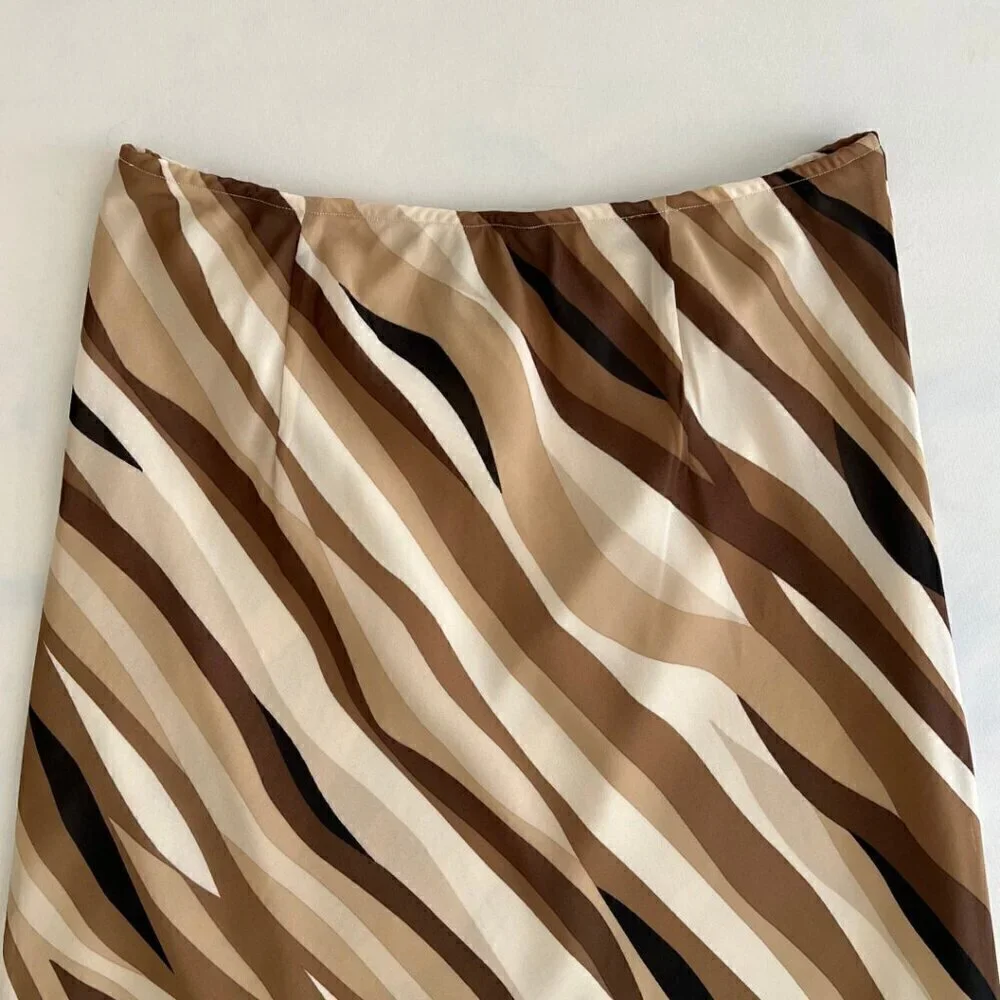 Apostrophe y2k Brown A-Line Retro Midi Skirt - Picture 5 of 6